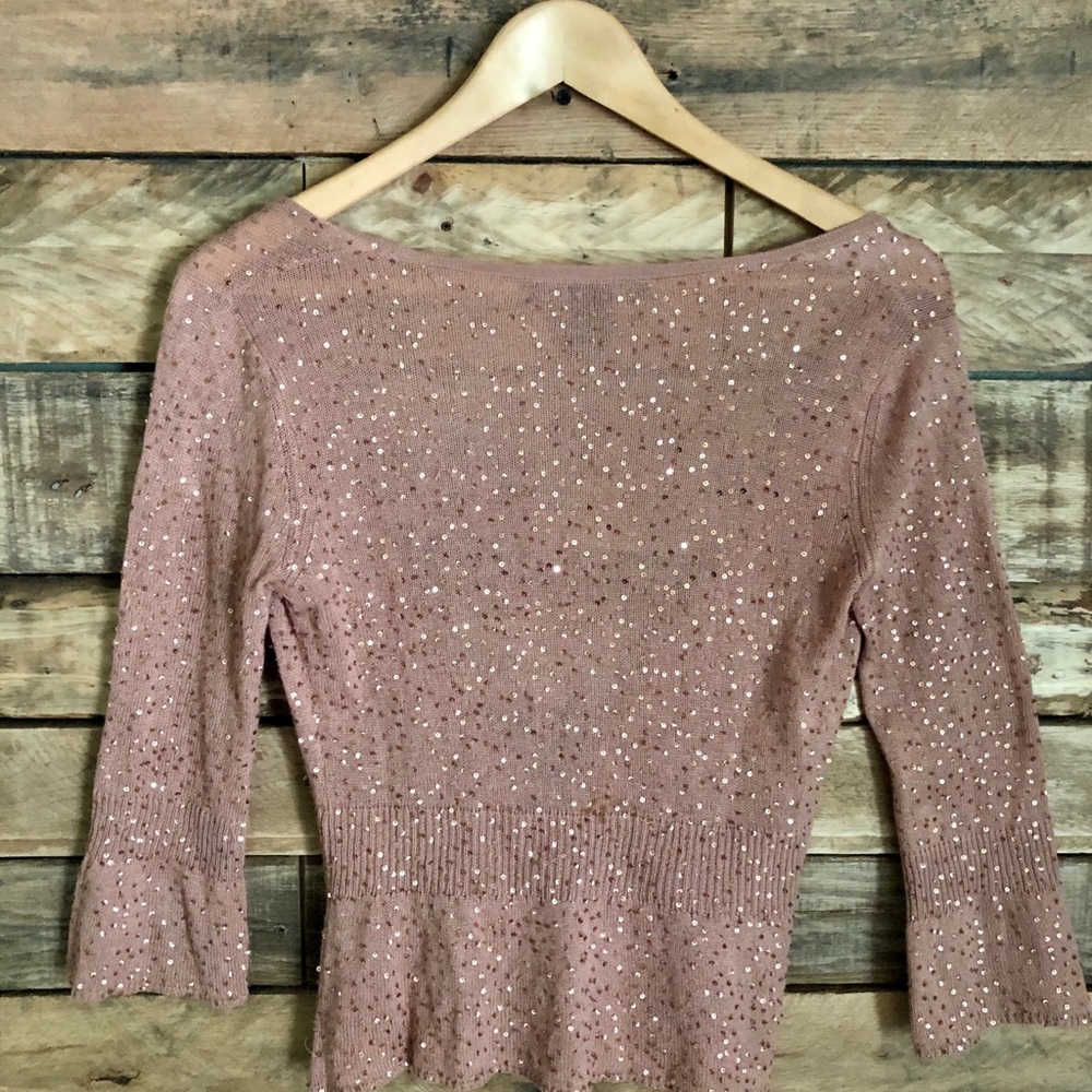 Arden B. LUXE Pink Sequin Cardigan - Picture 2 of 4